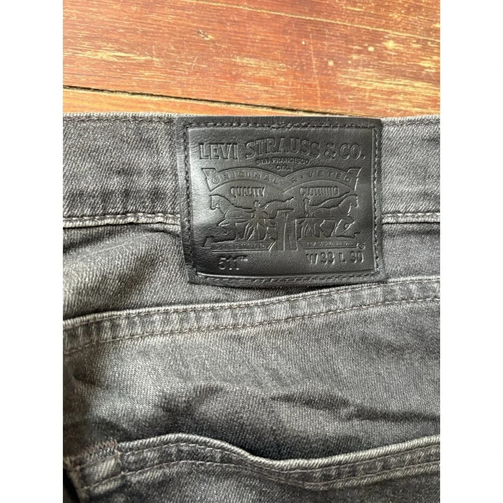 Levi's 511 Slim Fit Black Jeans Premium Stretch Mens 33 x 30